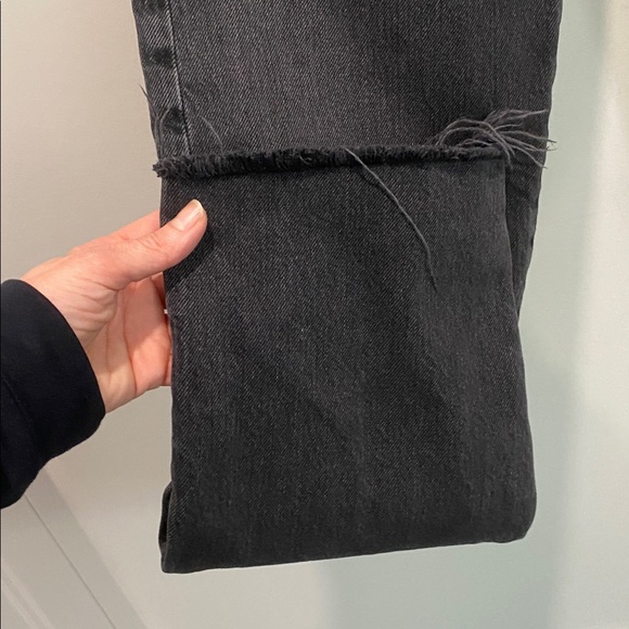 Agolde Criss Cross 90s Pinch Waist Straight Jeans Black Grey Size 25 - Picture 8 of 16